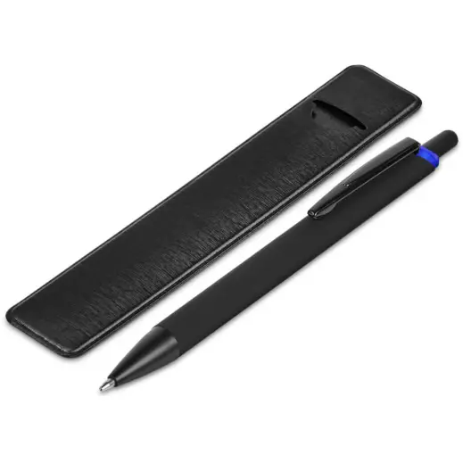 Shine Through Ball Pen In Pouch Blue